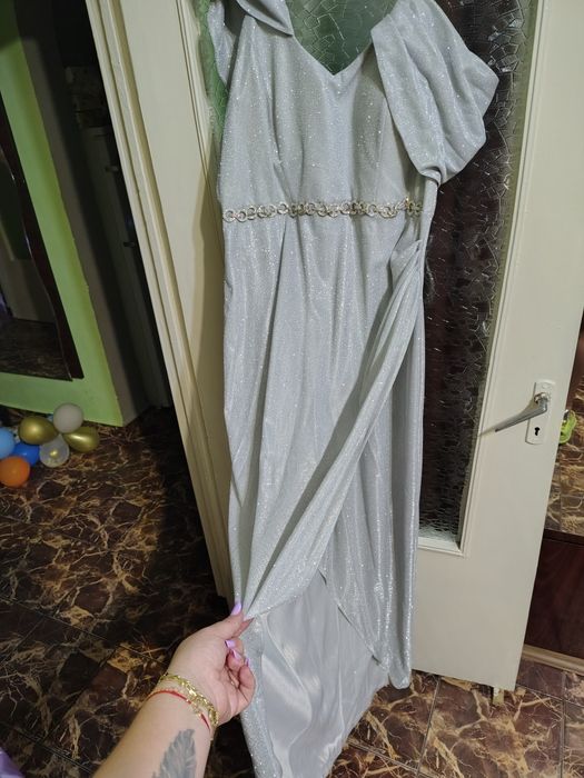 Rochie gri cu sclipici