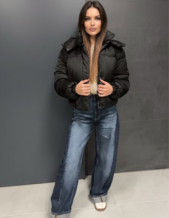 MANGO Дамско зимно черно яке