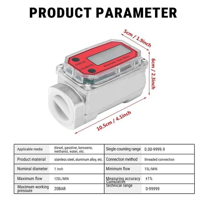 Debitmetru cu turbină Uadme, senzori de debit NPT