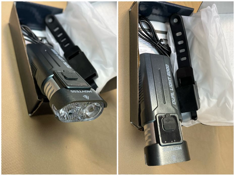 мощен Led Cree  Фенер двоен акумулаторен fener