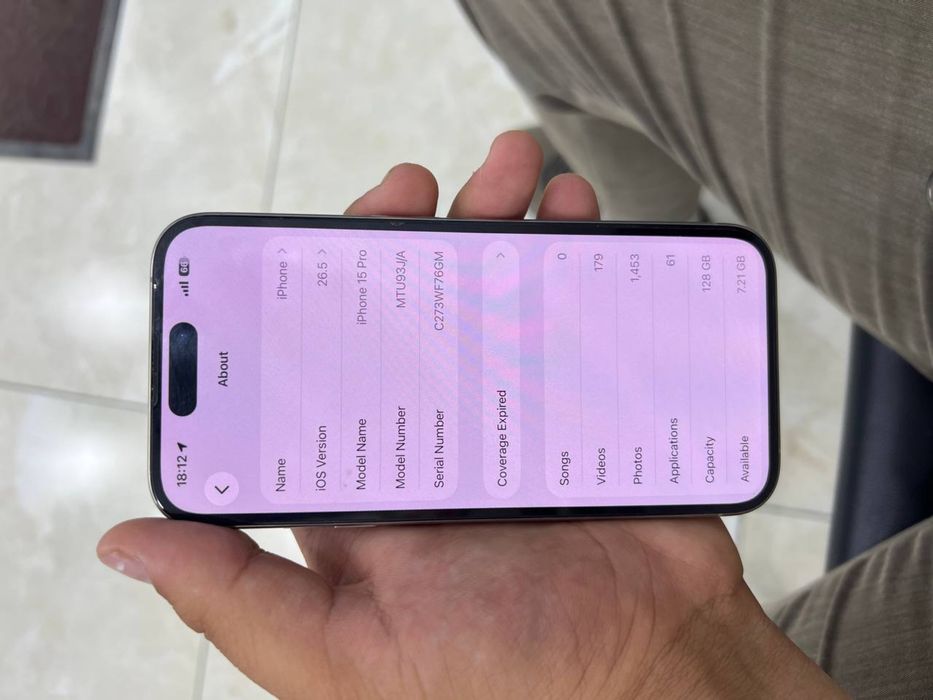 Iphone 15 pro 128 xotira