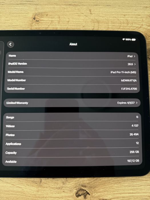 Apple iPad Pro M5 11” Wi-Fi 256GB Space Black