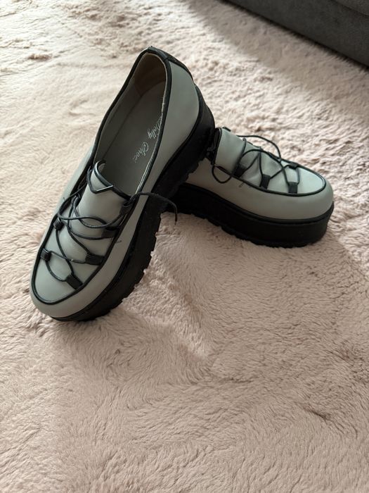 Pantofi cu platformă - Piele naturală