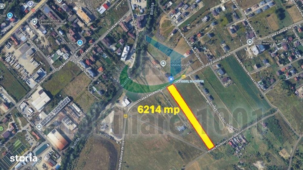 Teren intravilan 6214 mp, Zavoaie, Bistrita, zona rezidentiala