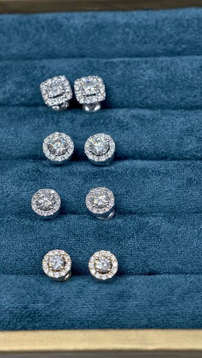 Гвоздики пусеты бриллианты