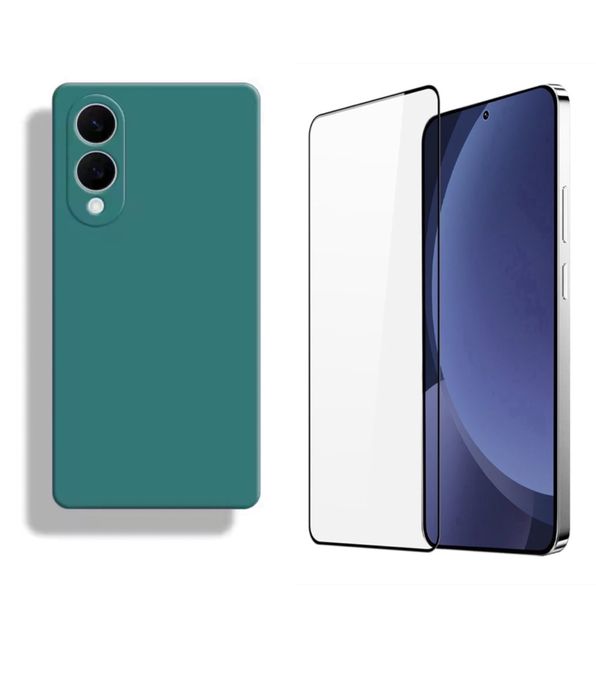 Husa Liquid Fine si Folie Sticla - Samsung S24 FE S25 FE S25 EDGE