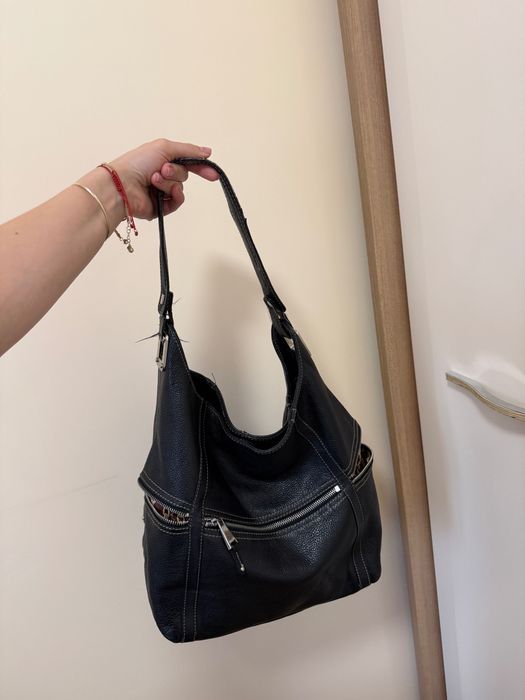 Дамска черна чанта Tignanello естествена кожа