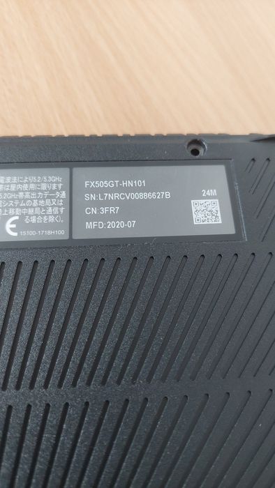 Laptop defect Asus TUF F15 FX505GT
