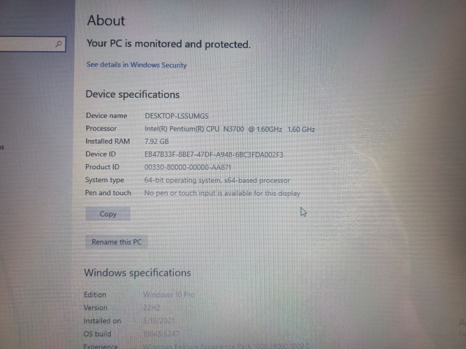 Vand laptop Toshiba Satellite Intel, 256 SSD, 8GB ram