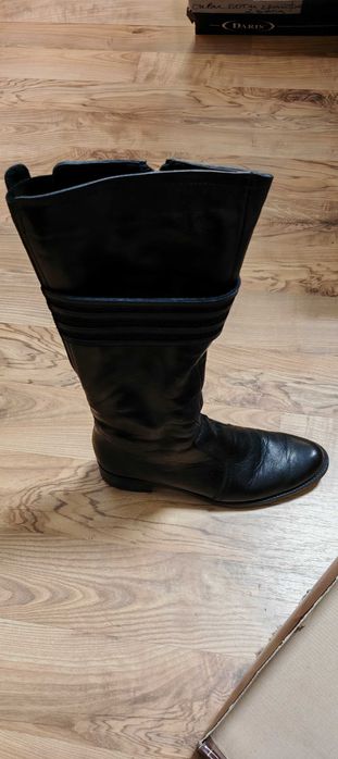 дамски ботуши естествена кожа (номер 38) в цвят черен