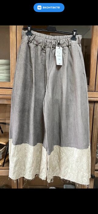 Новые льняные брюки zara размер S