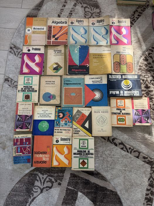 Lot  cărți vechi – fizică, matematică, chimie, literatură, contabilitate și lectură
