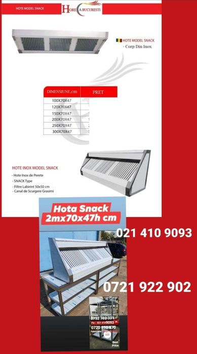 HOTA Inox perete FABRICA / HOTE Inox de Centru / HOTE Inox Cubice /