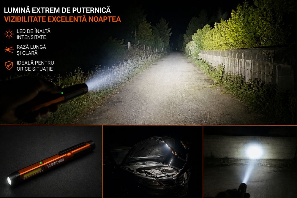 Lanternă Berner LED Profesională USB-C