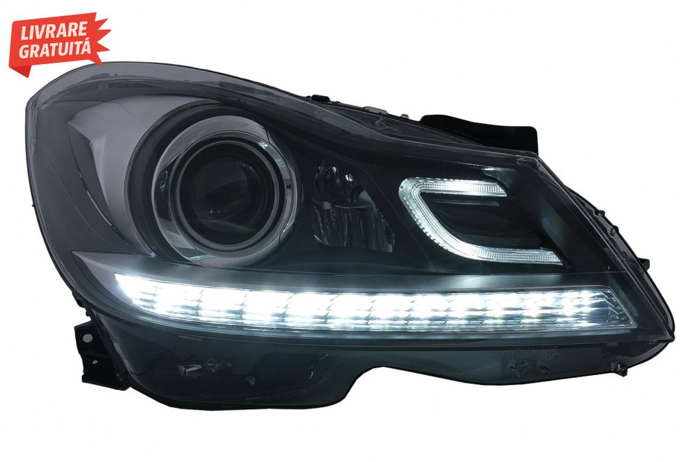 Faruri LED DRL Mercedes C-Class W204 S204 Facelift (2011-2014) Negru S