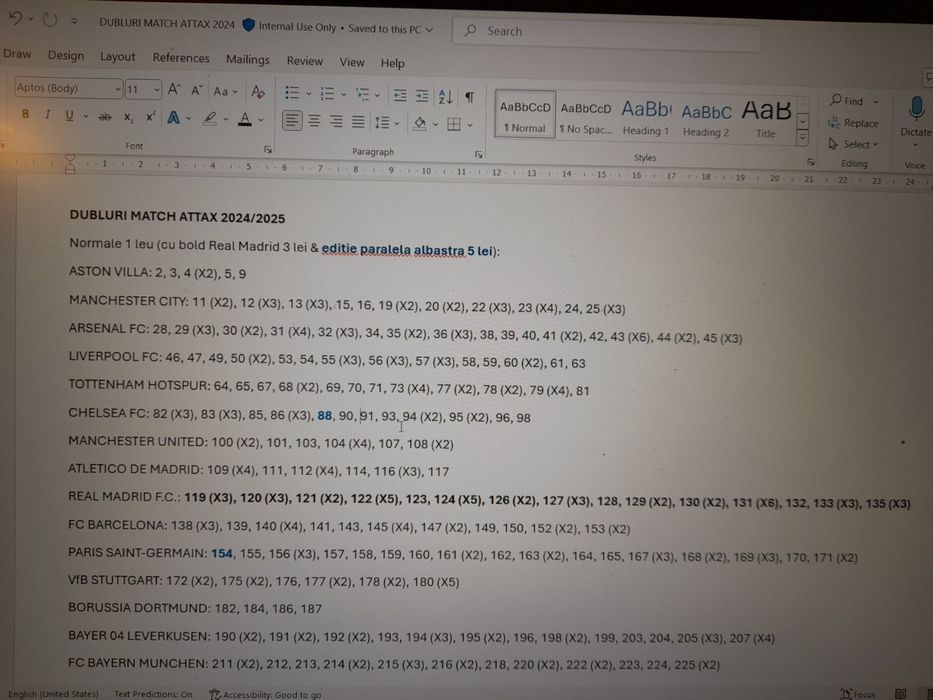 Cartonase Match Attax UEFA 2024 - 2025