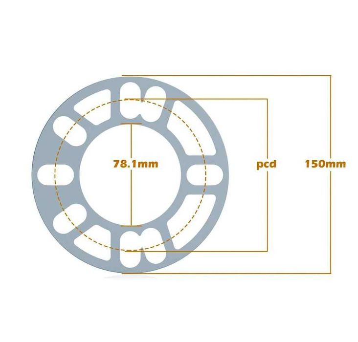 Алуминиеви проходни фланци за джанти 5 - 8 мм; за 4, 5 и 6 болта