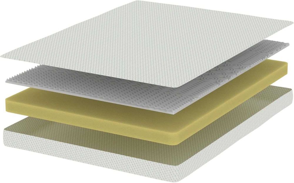 Topper Zinus din spumă cu memorie, albă, 90 x 190 x H 11 cm