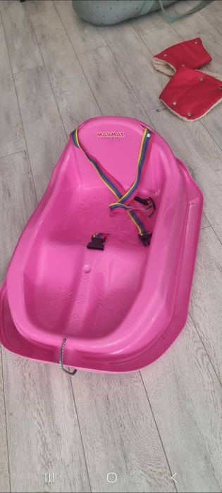 Sac de lana+ sanie bebe Marmat cu spatar