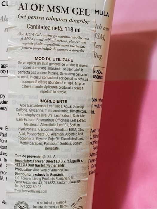 Aloe MSM gel dureri
