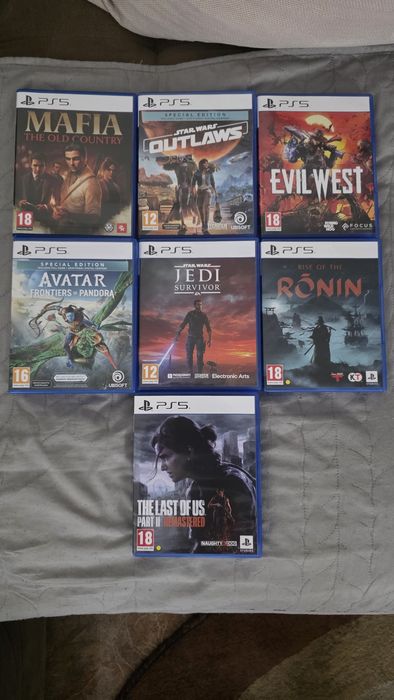 PlayStation 5 (Slim) с 2 джойстика DualSense + 7 топ игри (Дискове) – Перфектен комплект!