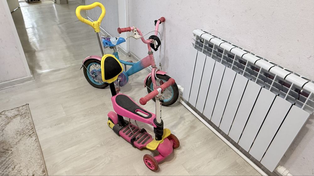 Самокат детский розовый