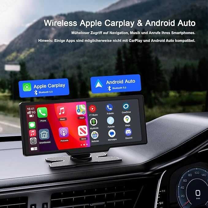 CarPlay wireless cu cameră video pentru marșarier, ecran de 9,26 inch