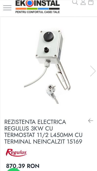 Rezistență electrică 3 kw Regulus