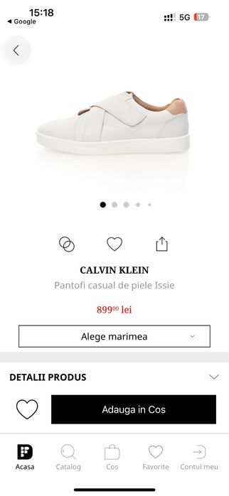 Sneakersi Calvin Klein 37 piele naturala
