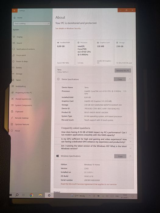 Таблет Galaxy TabPro S 12" 8GB Ram/ 256GB HDD