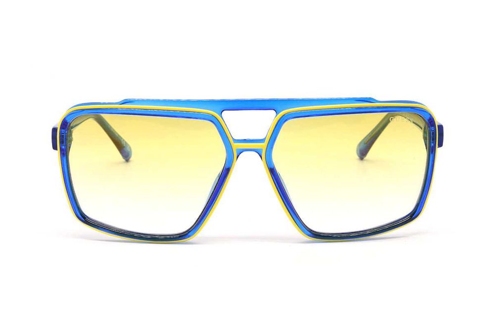 GUESS – Мъжки слънчеви очила "AVIATOR BLUE & YELLOW" нови с кутия