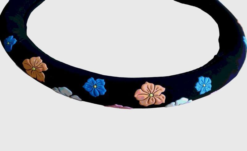 Дамски калъф за волан - черно кадифе DISCO PARTY