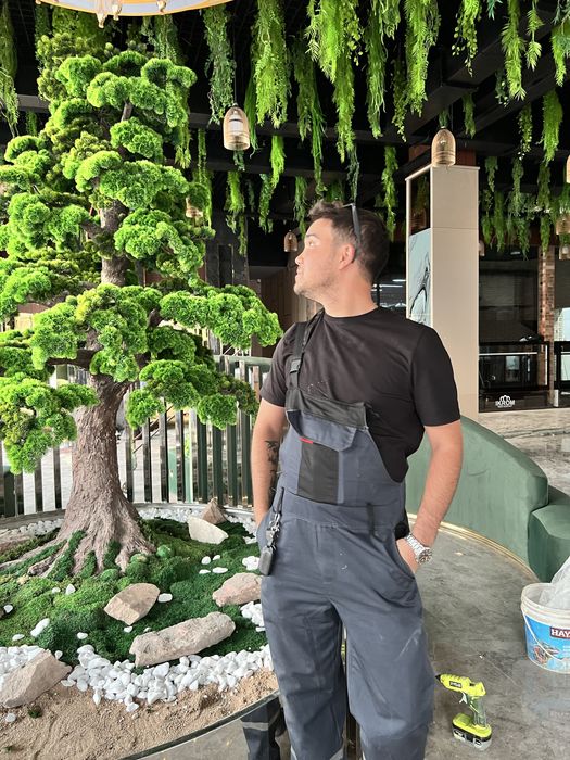 Бонсай искуственный  с натуральными растениями.