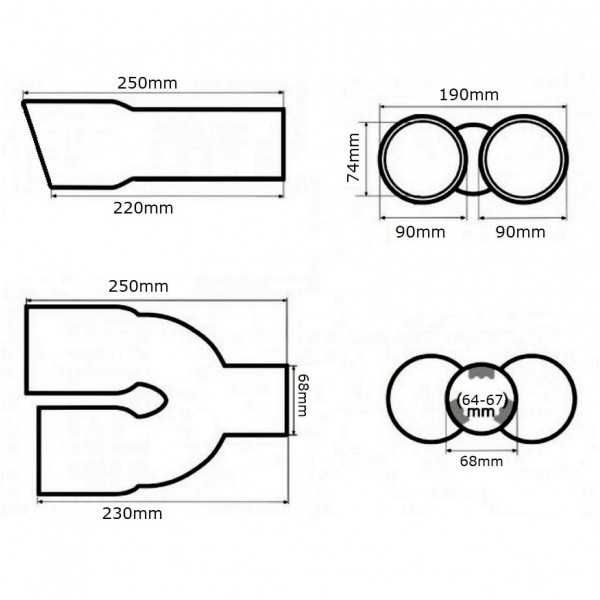Накрайник гърне - Akrapovic 64-67 мм.