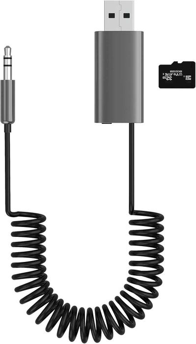 Bluetooth 5.1 приемник с микрофон, TF карта, USB и AUX връзка, за кола