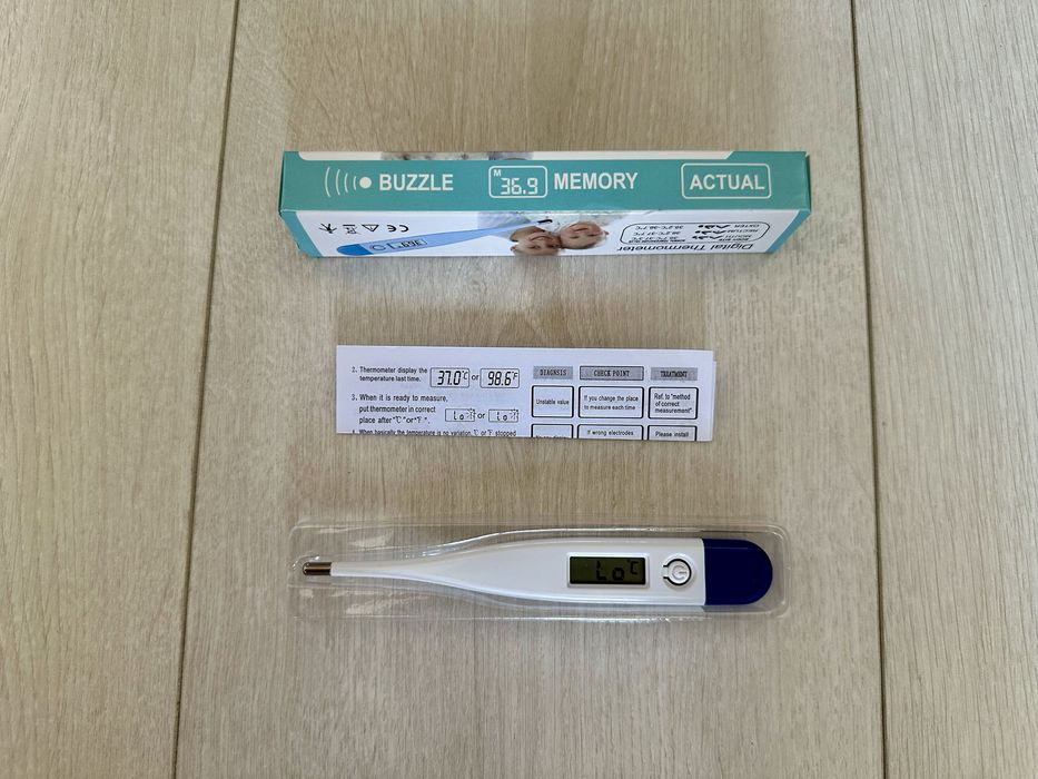 Set 2 termometre digitale cu vârf rigid, Noi, Baterii Incluse