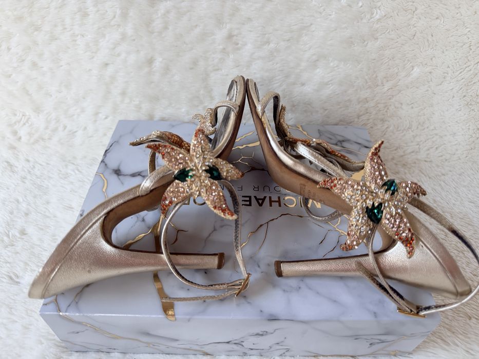 Roberto Cavalli -sanda  dama- rare gold crystal