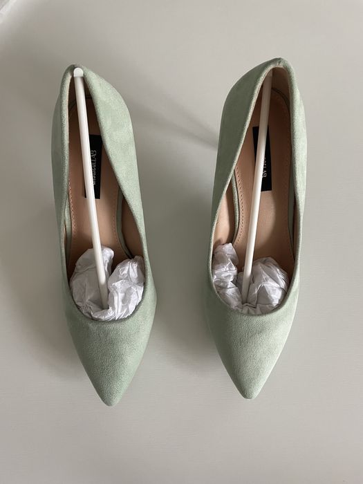 Pantofi cu toc, verde deschis, mărimea 37