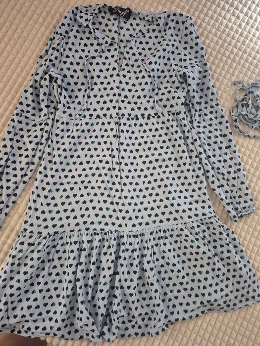 Зелена рокля Zara,рокля на сърца really