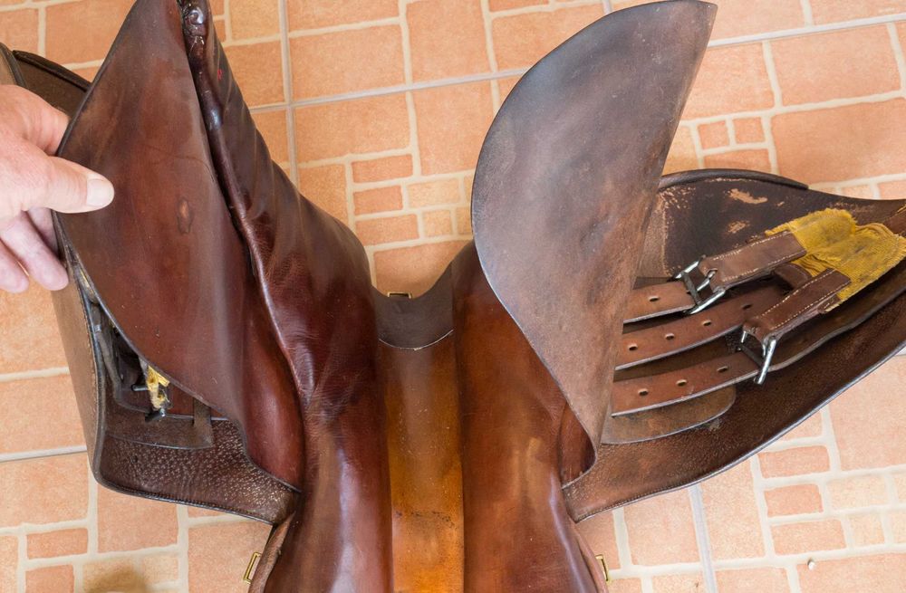 Șa de colecție din piele naturală, anii 1930 Sibiu.