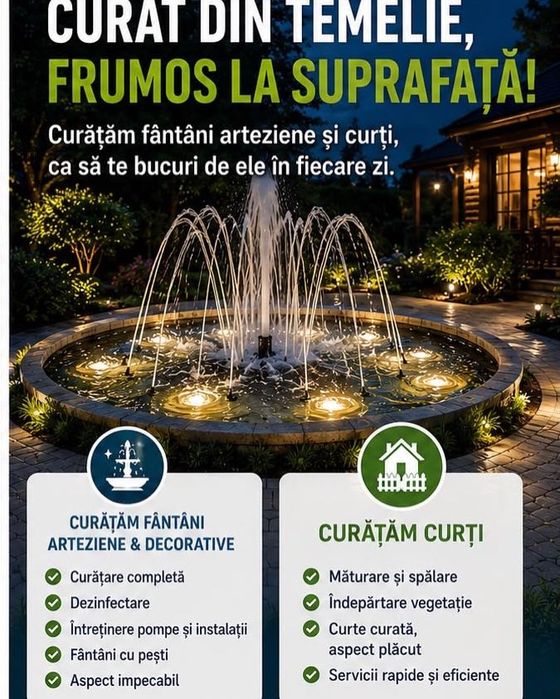 Curățăm curți și fântâni artizanale
