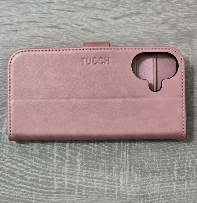 Husă portofel iPhone 16 (6.1”) – RFID, carduri, roz
