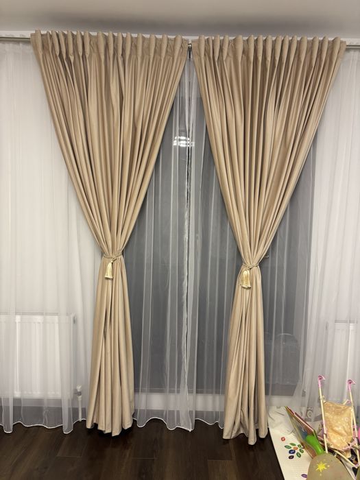 2 buc draperie / draperii  crem.bej