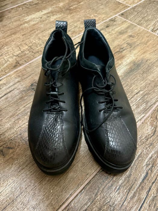 Дамски черни ниски обувки Bianki естествена кожа