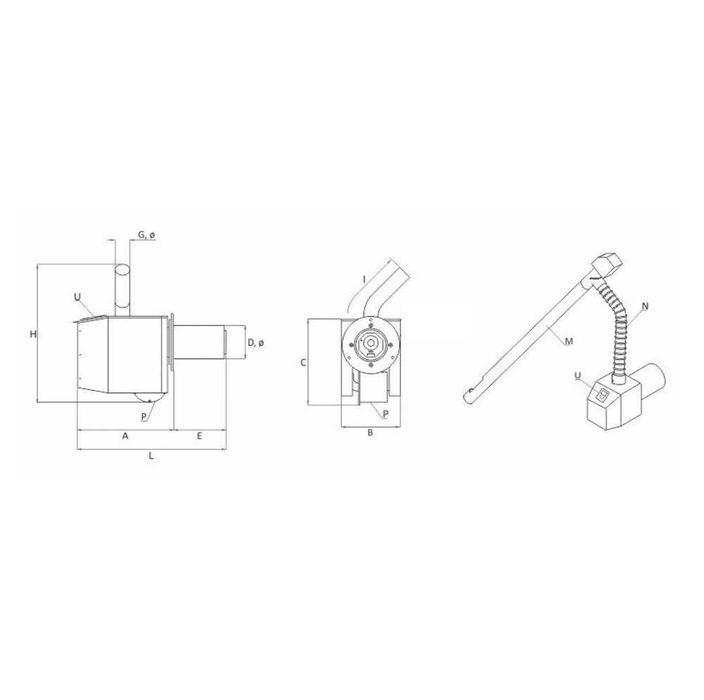 Пелетна горелка Burnit Pell Bio 20/30 kW за дървесни и слънчогледови