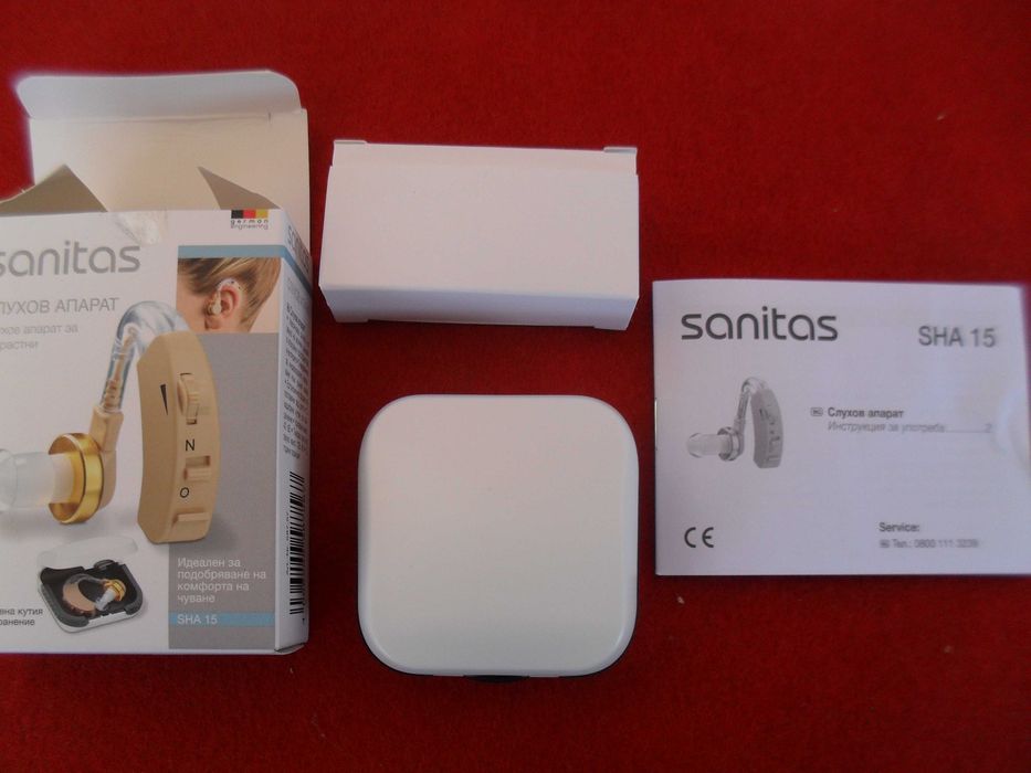 Слухов апарат немски SANITAS SHA-15 регулирне на звука+ 3 размера тапи