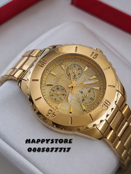 INVICTA Mother of pearl Gold dial 38 mm women, Инвикта нов дамски часовник