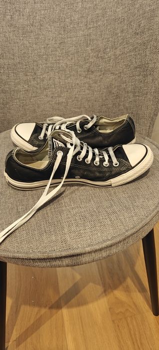 Converse EU43.5 - черен, кожа, нисък профил