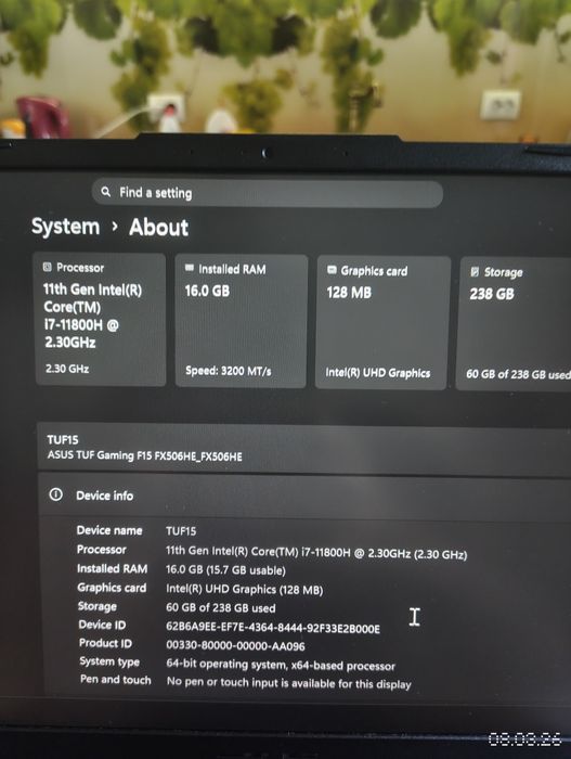Asus TUF F15 3050ti