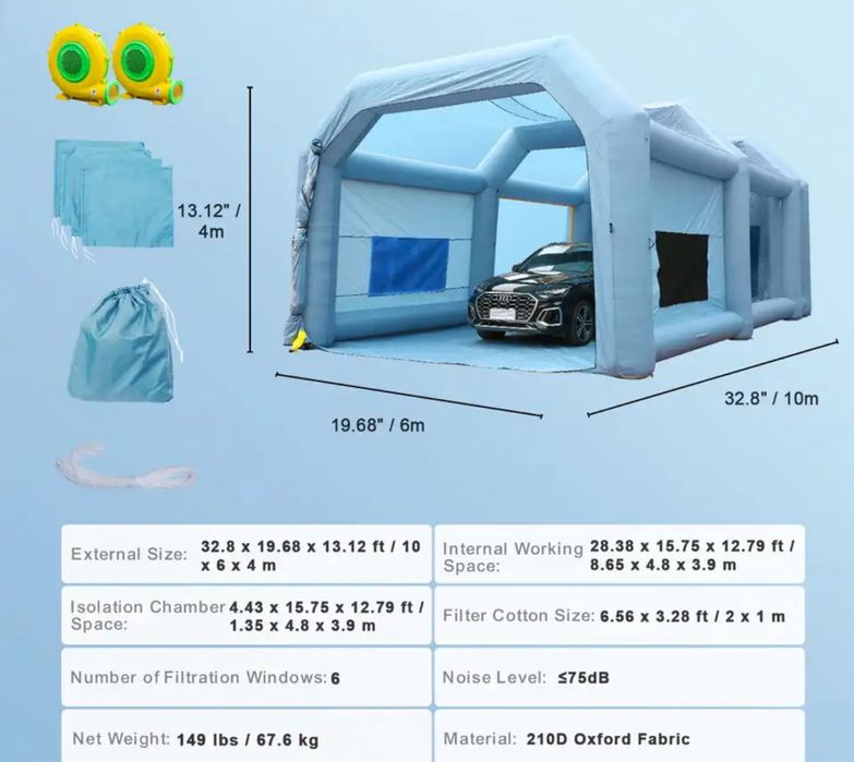 Промоция!! Мобилна Надуваема Камера за боядисване за бояджийски услуги